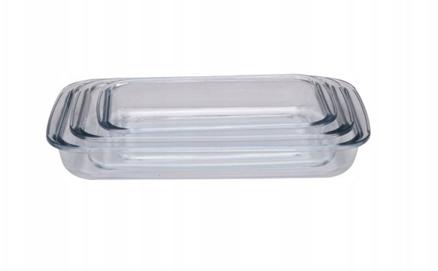 Alpina - Zestaw szklanych naczyń żaroodpornych do pieczenia (3 sztuki)