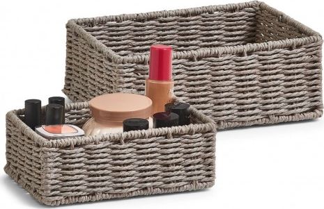 Zeller Zeller, Zestaw 2 koszy do przechowywania, szary