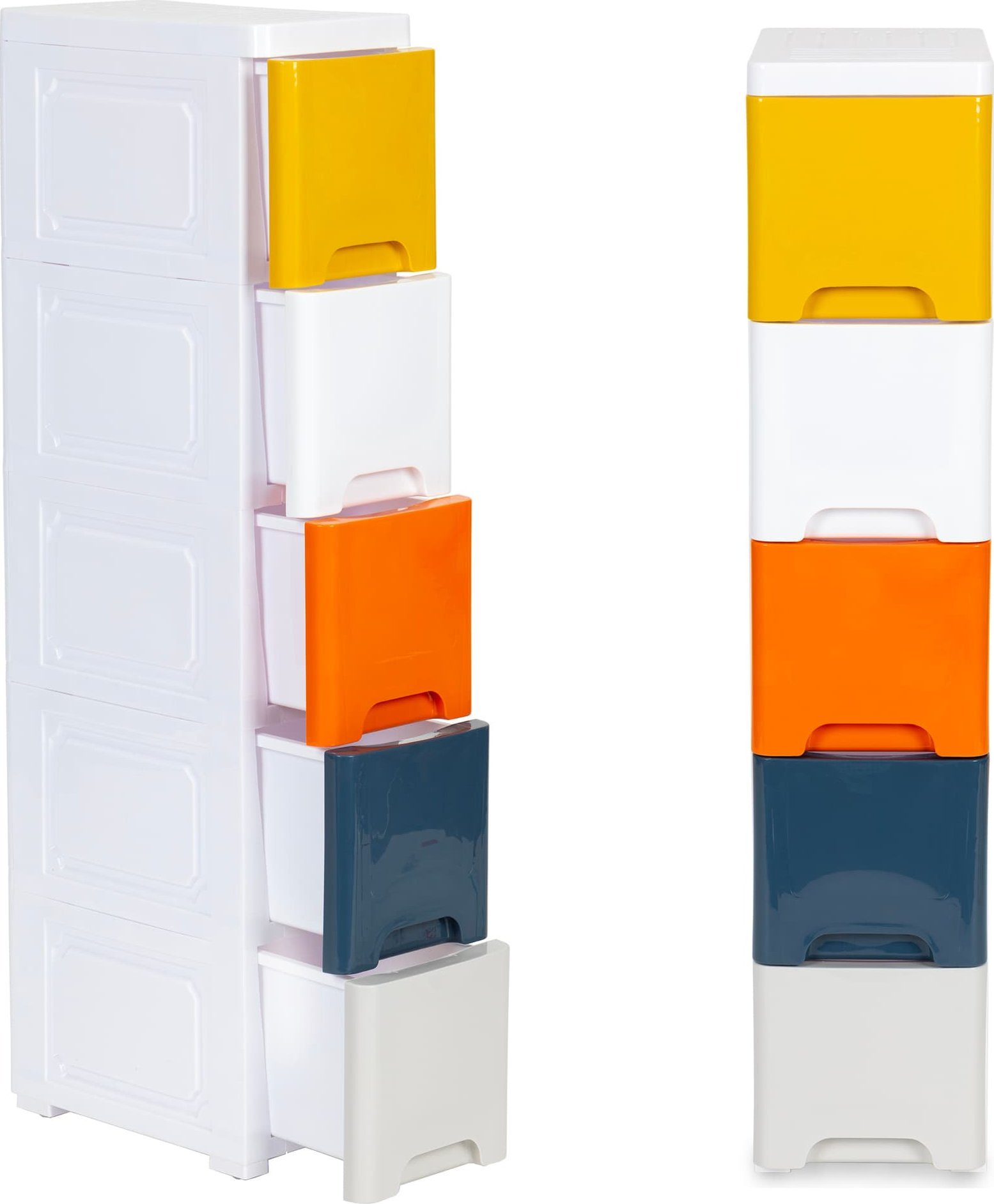 ModernHome Regał z 5 wysuwanymi szufladami nogi z kółkami ModernHome