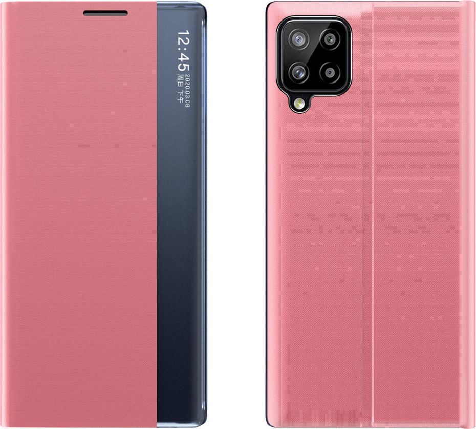 Hurtel Sleep Case pokrowiec etui z klapką typu Smart Cover Samsung Galaxy A22 4G różowy