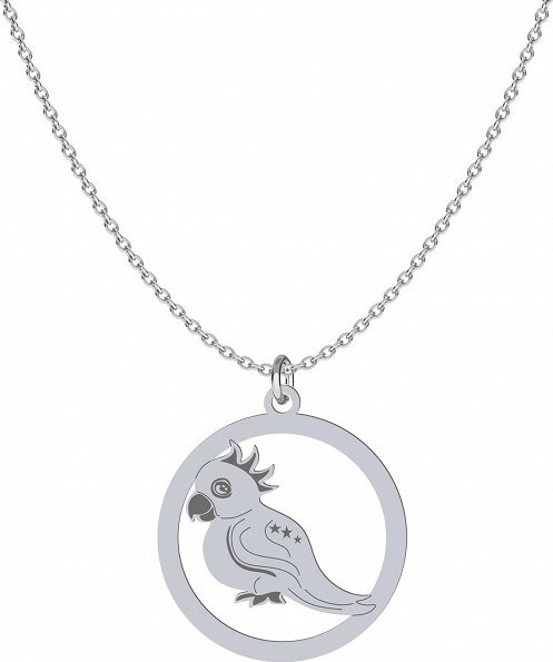 Radziszewska Jewellery Naszyjnik Srebrny Papuga Łańcuszek 925 Grawer Prezent Dziecko