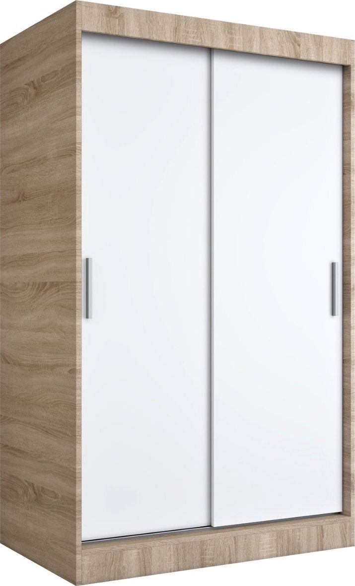 MKPOL Szafa przesuwna MODUO COMFORT 120 dąb sonoma/biała mat gładka