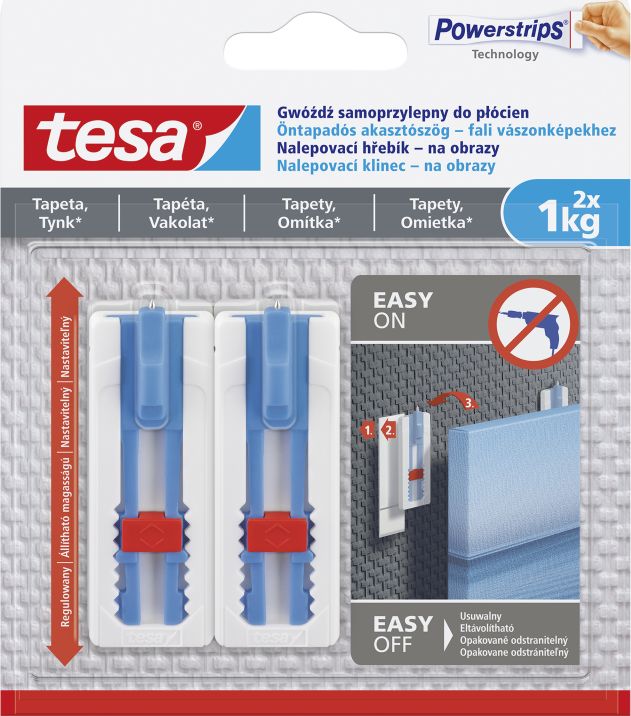 Tesa regulowany gwóźdź samoprzylepny do ram drewnianych max obciążenie 1kg