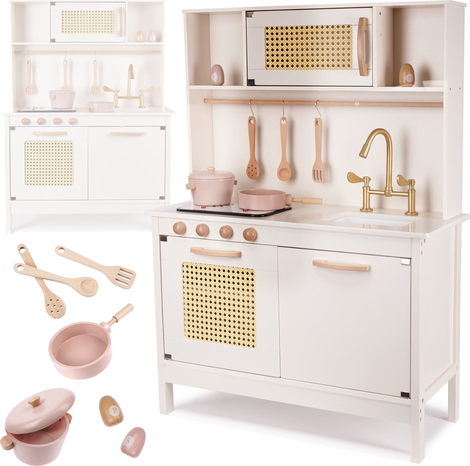 Kontext Kuchnia drewniana MDF retro z akcesoriami BOHO