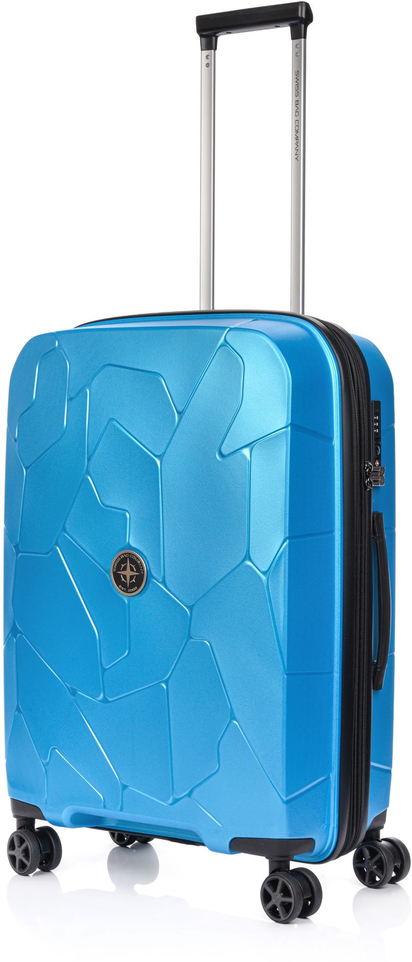 Średnia walizka SwissBags Lava 66 cm niebieski Uniwersalny