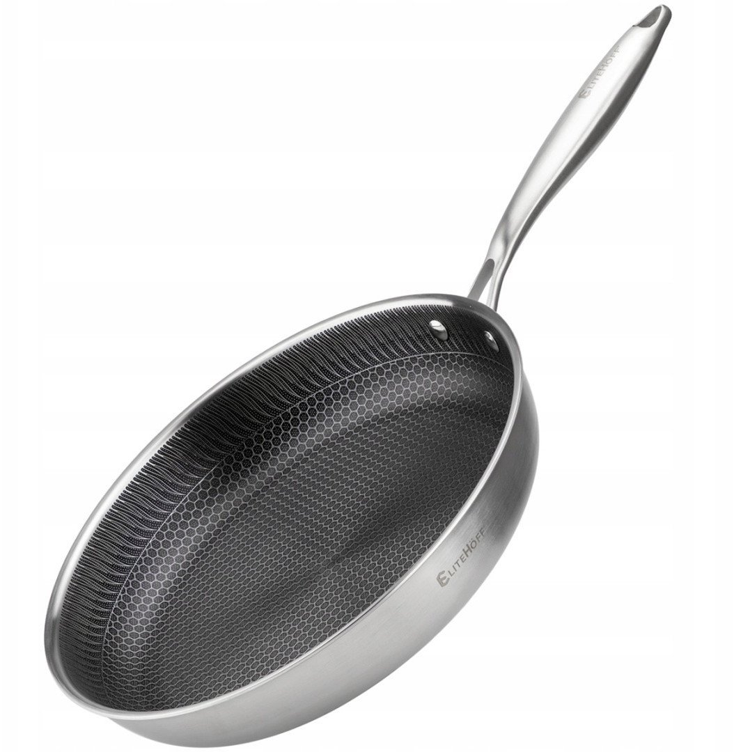 PATELNIA STALOWA 30cm Z POWŁOKĄ PLASTER MIODU E-7550