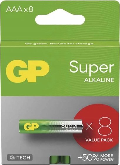 GP 4+4 GP Super Alkaline 1,5V AAA Micro LR03 Rel. 03024ADHETA-B8