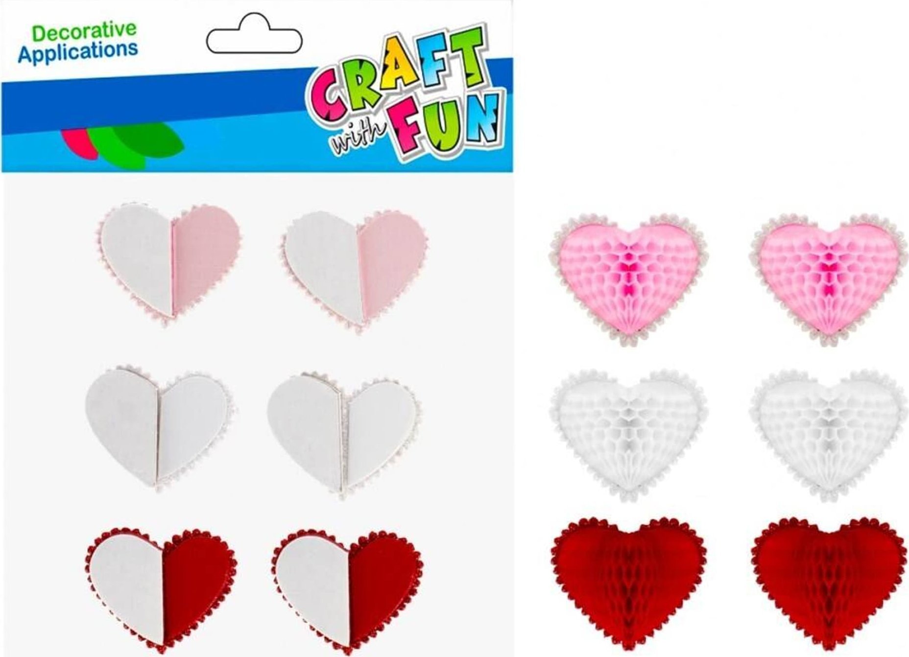Craft with Fun OZDOBA DEK NAKLEJKI SERCA HARM 6SZT CF 12/144