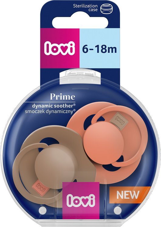 Smoczek 6-18m 2 szt Prime Granola/Orange 34/410