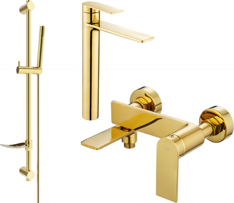 Mexen Mexen Zero DF70 zestaw wannowy, złoty - 7113DF70-50