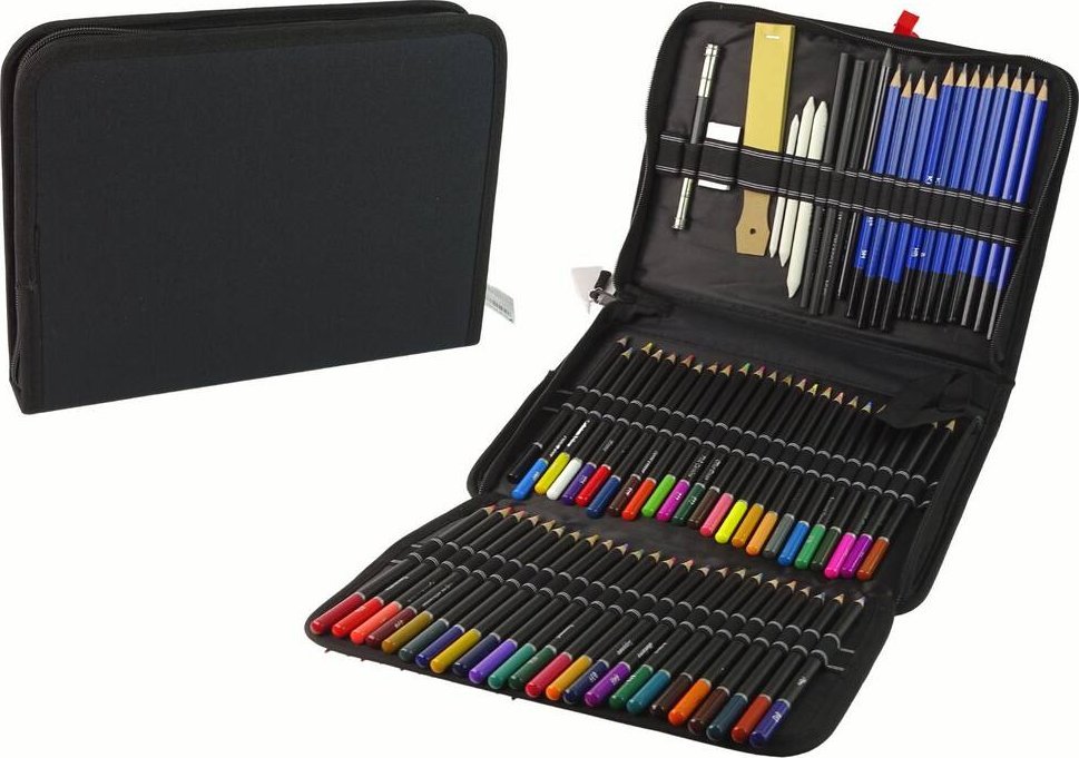 LeanToys Zestaw Małego Artysty Kredki W Piórniku 95 El.