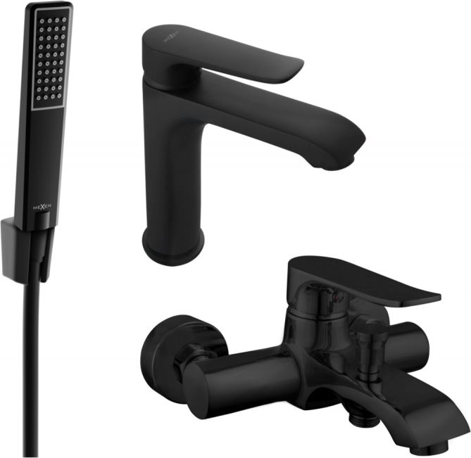Mexen Mexen Pecos R72 zestaw wannowy, czarny - 72703R72-70