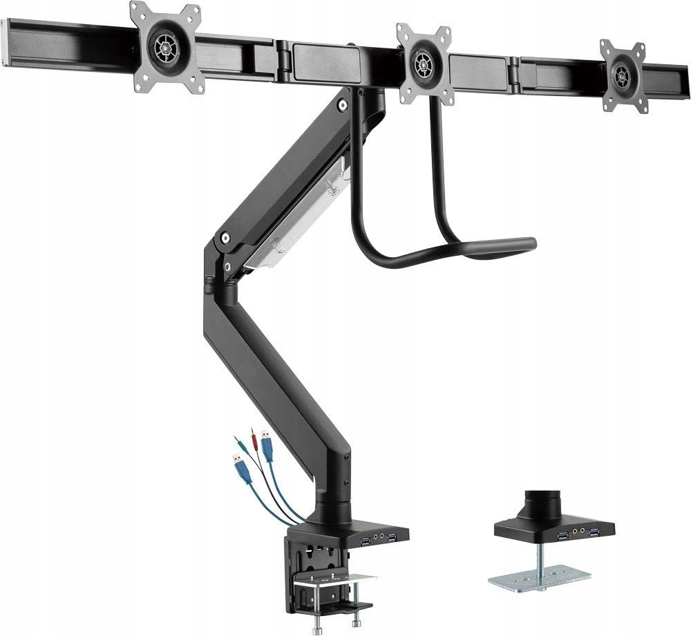 InLine InLine® Desktop mount with lifter and USB 3.0, movable, for 3 Displays up to 27" max. 3x6kg
