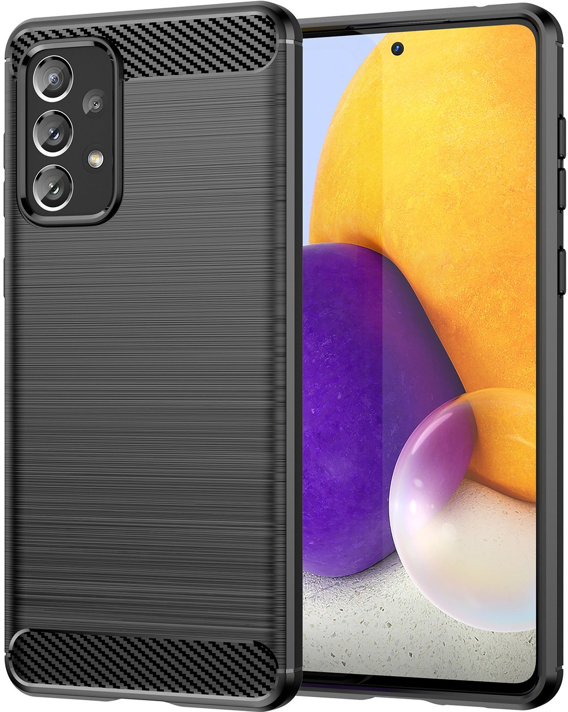 Elastyczne etui pokrowiec na Samsung Galaxy A73 Carbon Case - czarny Elastyczne etui pokrowiec na Samsung Galaxy A73 Carbon Case - czarny