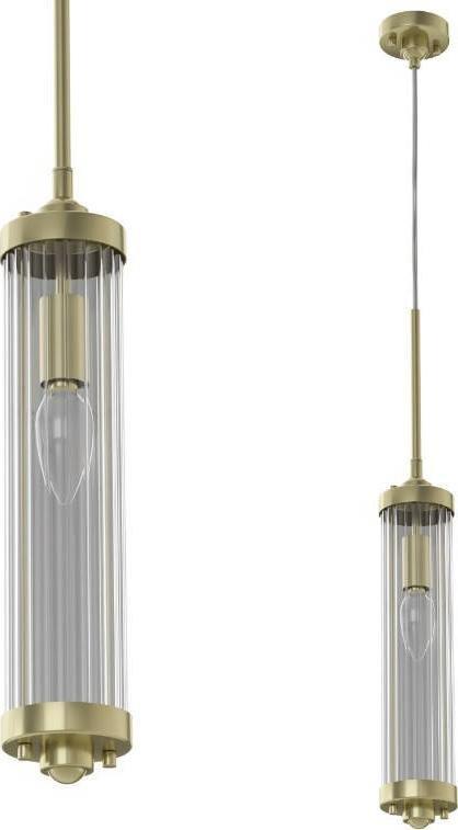 Lampa wisząca Orlicki Design Glamour LAMPA wisząca Fiatto l Old Gold Orlicki Design szklana OPRAWA tuba ZWIS crystal złoty przezroczysty