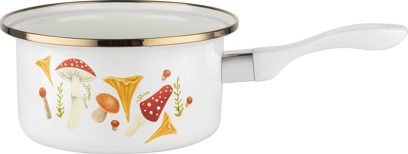 Emalia Pleszew Rondel emaliowany Emalia Polska Pleszew Grzybki 16 cm 1,15 l