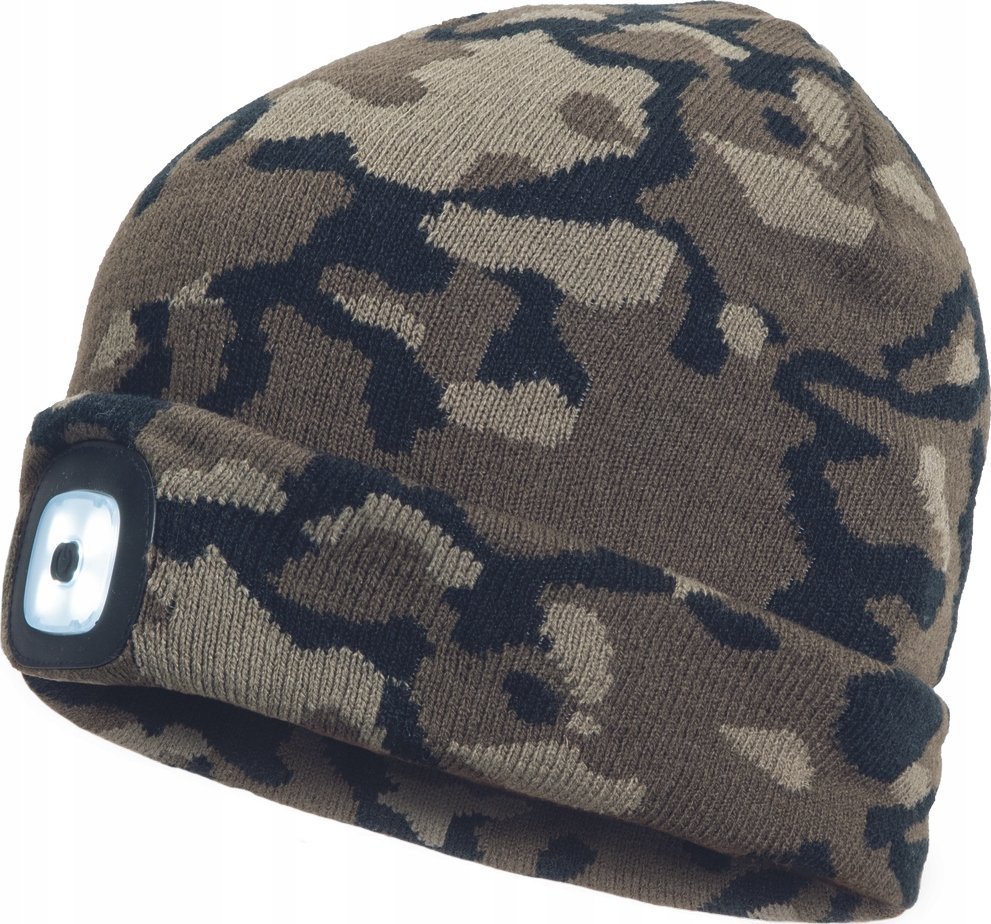 CERVA DEEL LED - czapka ze zintegrowaną lampą - szary kamuflaż