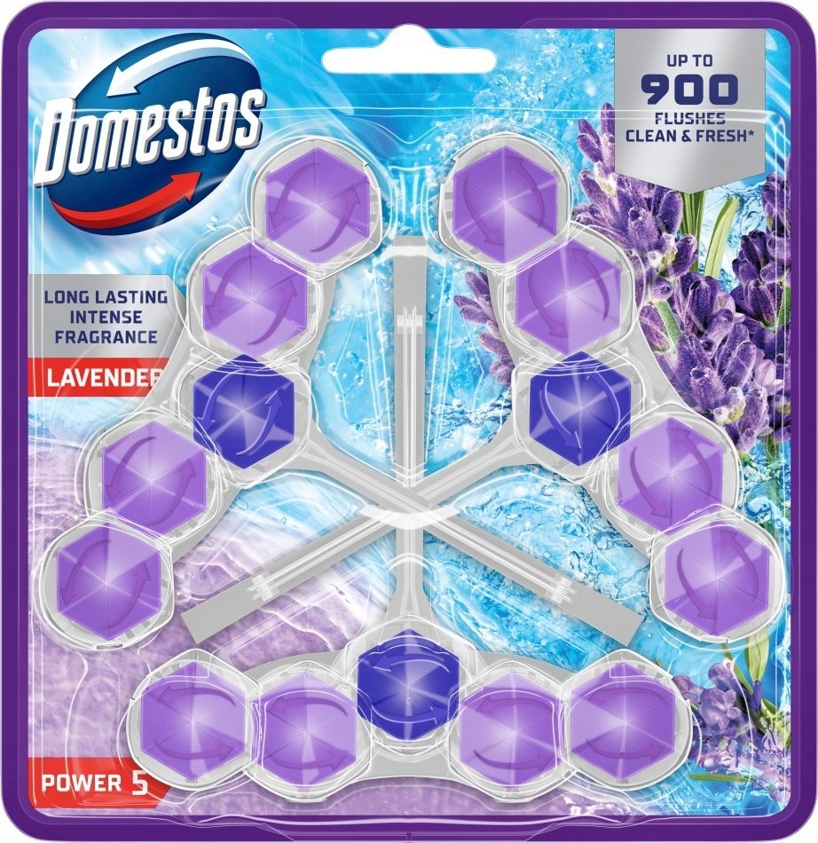 Domestos Zawieszka do WC Domestos Power 5 50g Lavender (3)