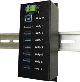 Exsys EXSYS EX-1187HMVS 7-portowy metalowy koncentrator USB 3.2 Gen1 Din-Rail