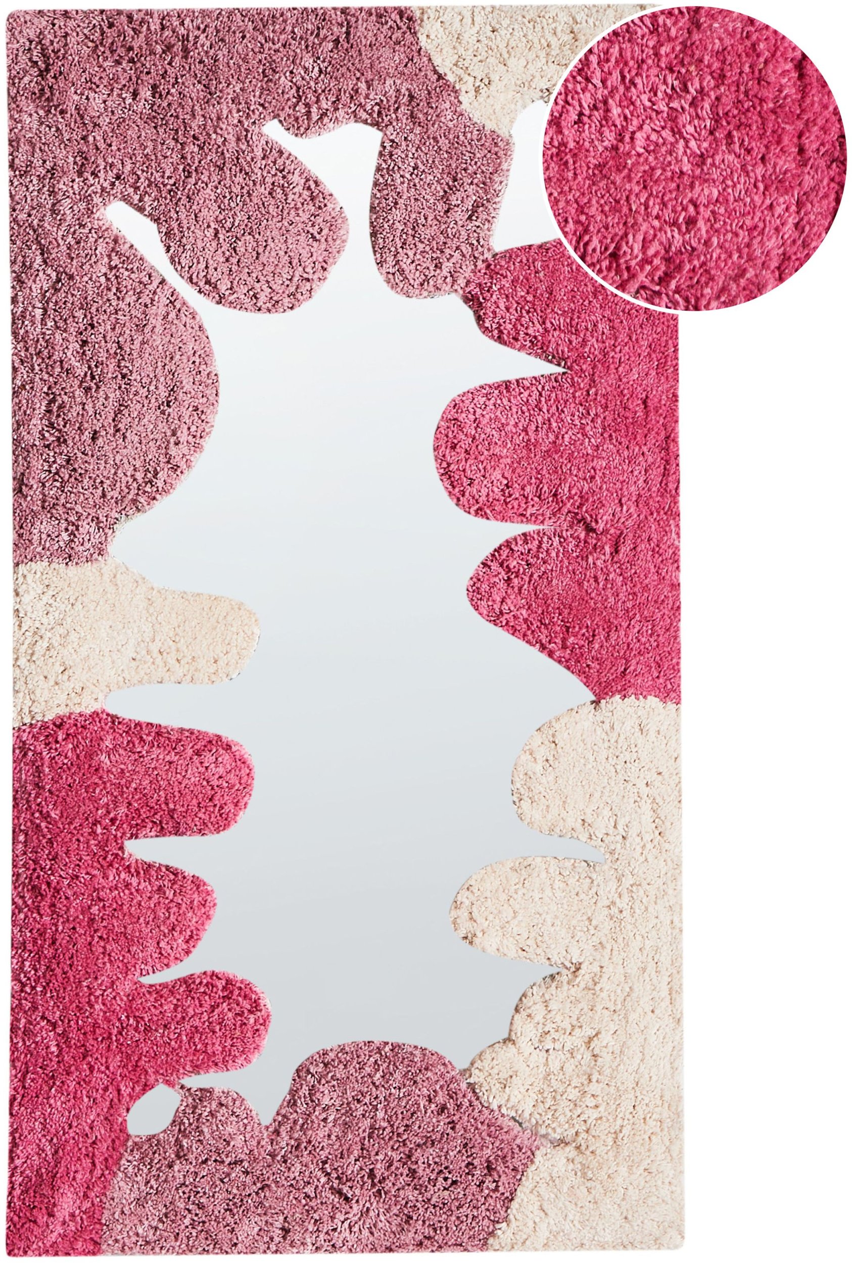 Lustro ścienne CAGERI 41 cm 75 cm Bawełna Różowy