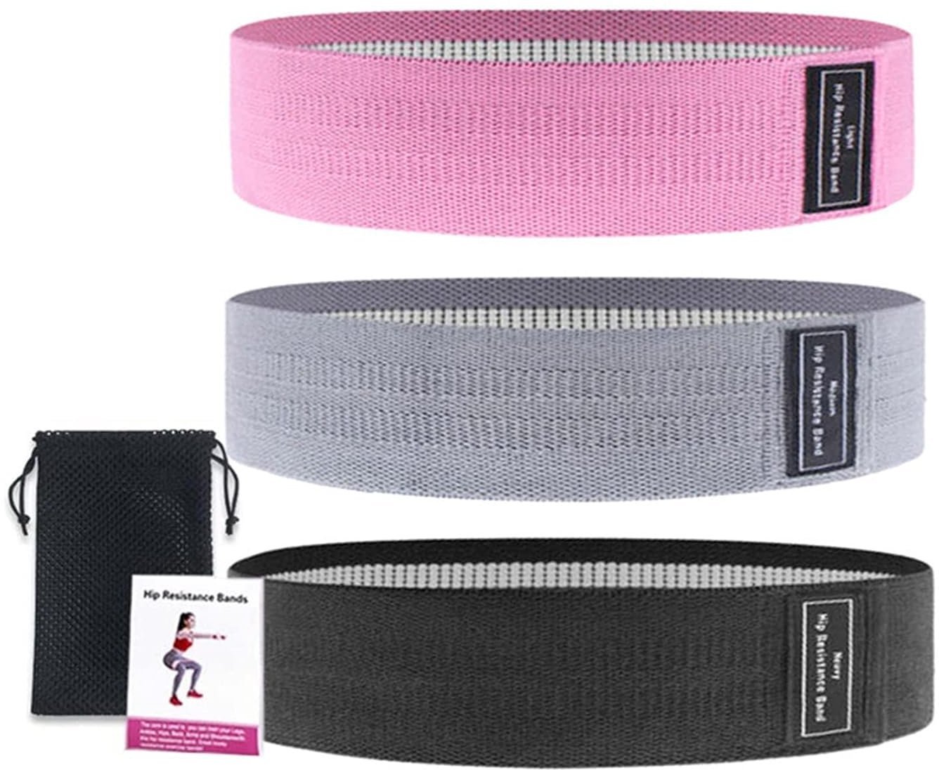 zestaw gum do ćwiczeń mini X-sport - czarno-pastelowy