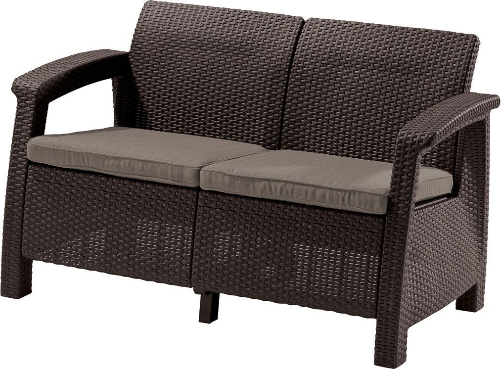 Allibert Sofa ogrodowa Curver Corfu love seat Brązowy-Szaro-beżowy