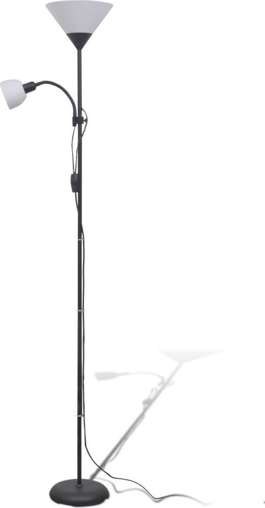 Lampa podłogowa Lumes Czarna podwójna lampa stojąca do salonu - EX06-Tevila