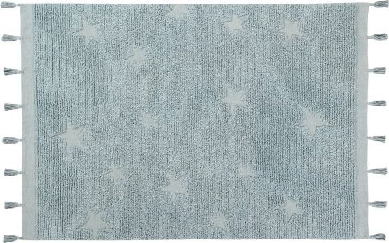 Lorena Canals Dywan dziecięcy HIPPY STARS AQUA BLUE 120x175 niebieski w gwiazki LORENA CANALS