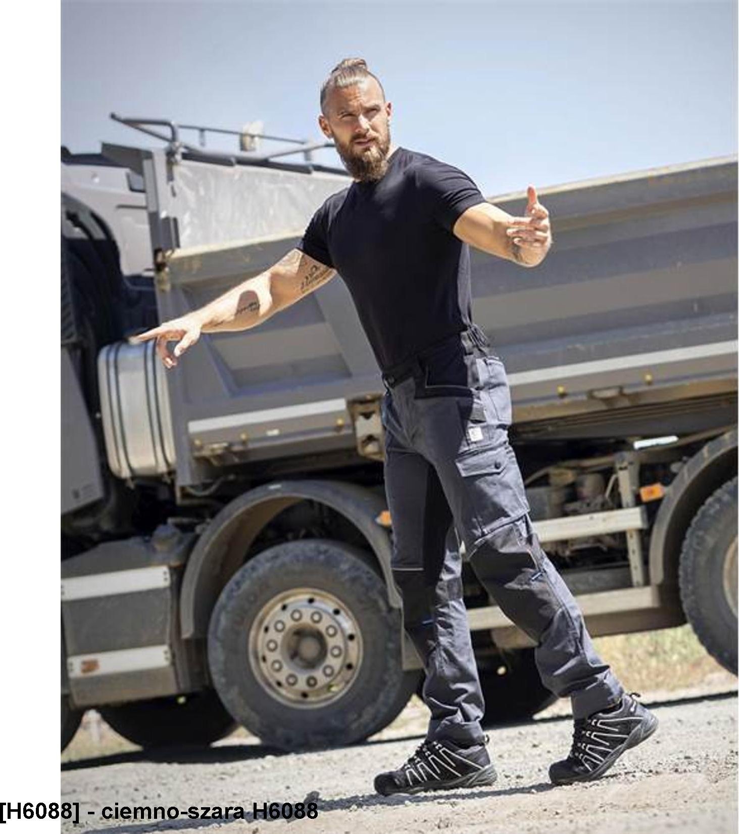 Ardon ARDON 4Xstretch - spodnie robocze pas stretch, 7 kieszeni: na składaną miarkę, śrubokręt, nóż + na nakolanniki, d-ring, - ciemno-szara H6088 48