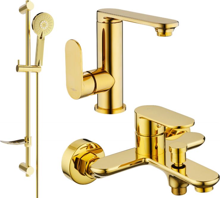 Mexen Mexen Milo DF40 zestaw wannowy, złoty - 713053DF40-50