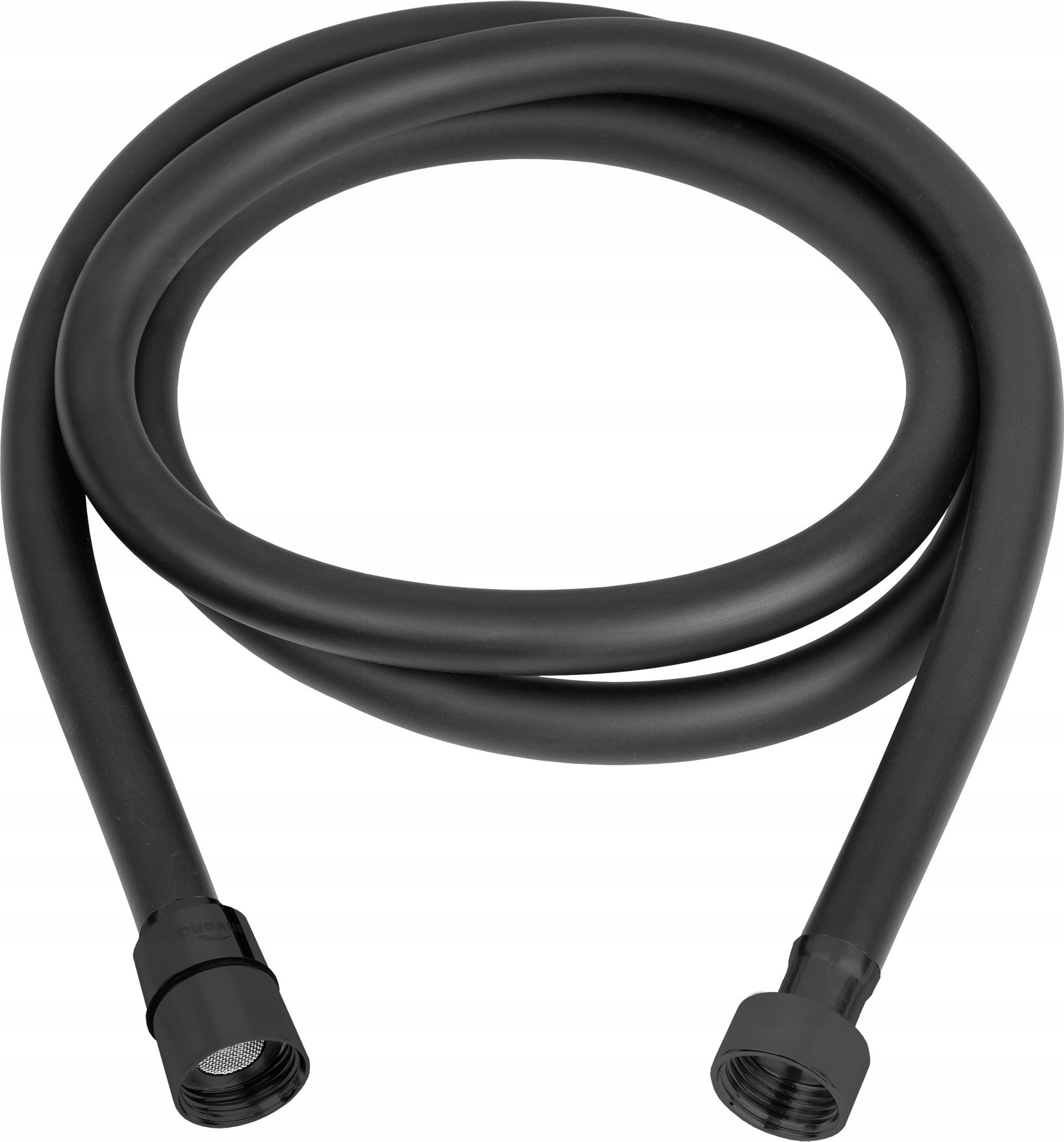 Wąż prysznicowy Invena Wąż Natryskowy 150 CM, DARK, CZARNY, PVC, ANTI-TWIST