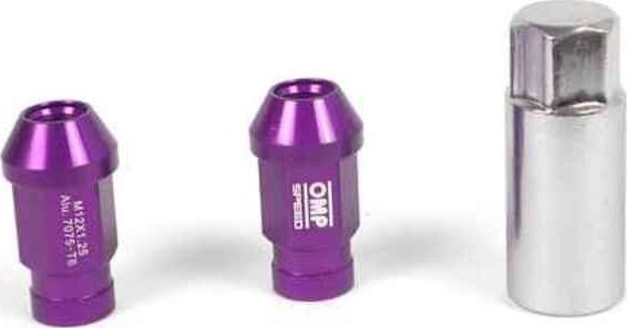OMP Set Nakrętki OMP 7075 M12 x 1,25 40 mm 20 uds Fiolet