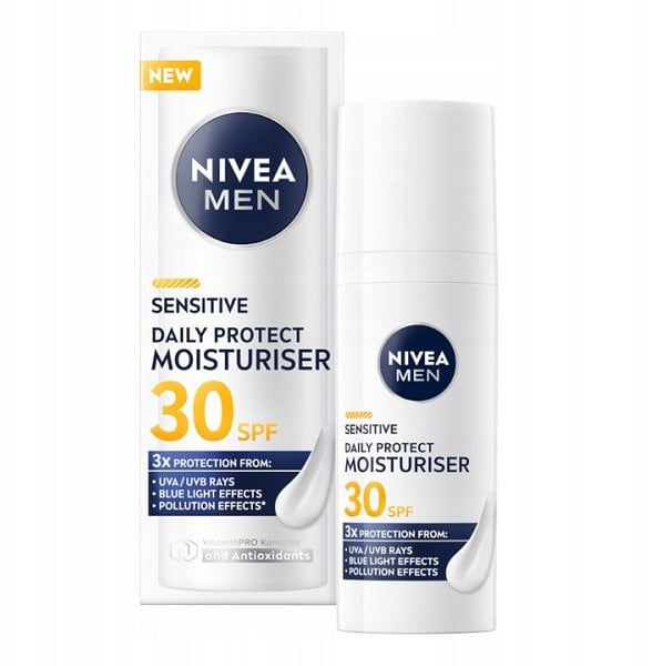 NIVEA Men Sensitive Daily Protect nawilżający krem do twarzy SPF30 50ml
