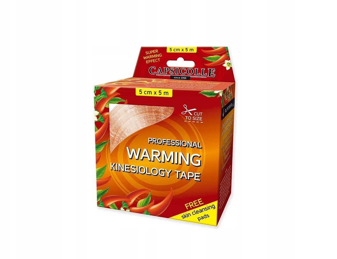 Capsicolle Taśma kinezjologiczna (5m) z naturalną kapsaicyną, EAN 8594069332919