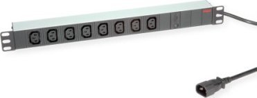 Kabel zasilający Roline ROLINE 19 gniazdo 8-drożne C13 + wtyczka C14, 10A, aluminium, 2 m