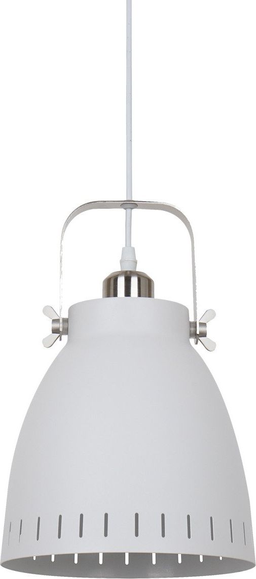 Lampa wisząca Italux Franklin MD-HN8026M-WH+S.NICK zwis 1x60W E27 biała / satynowany nikiel industrial biały (MD-HN8026M-WH+S.NICK)