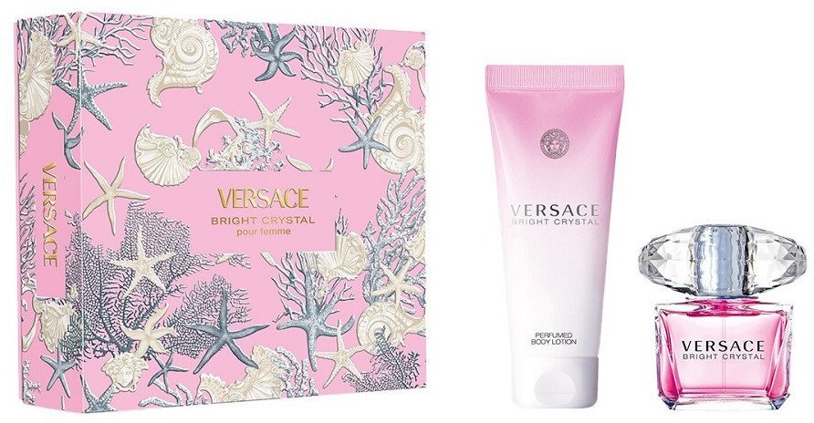 Versace Bright Crystal zestaw woda toaletowa spray 90ml + balsam do ciała 150ml