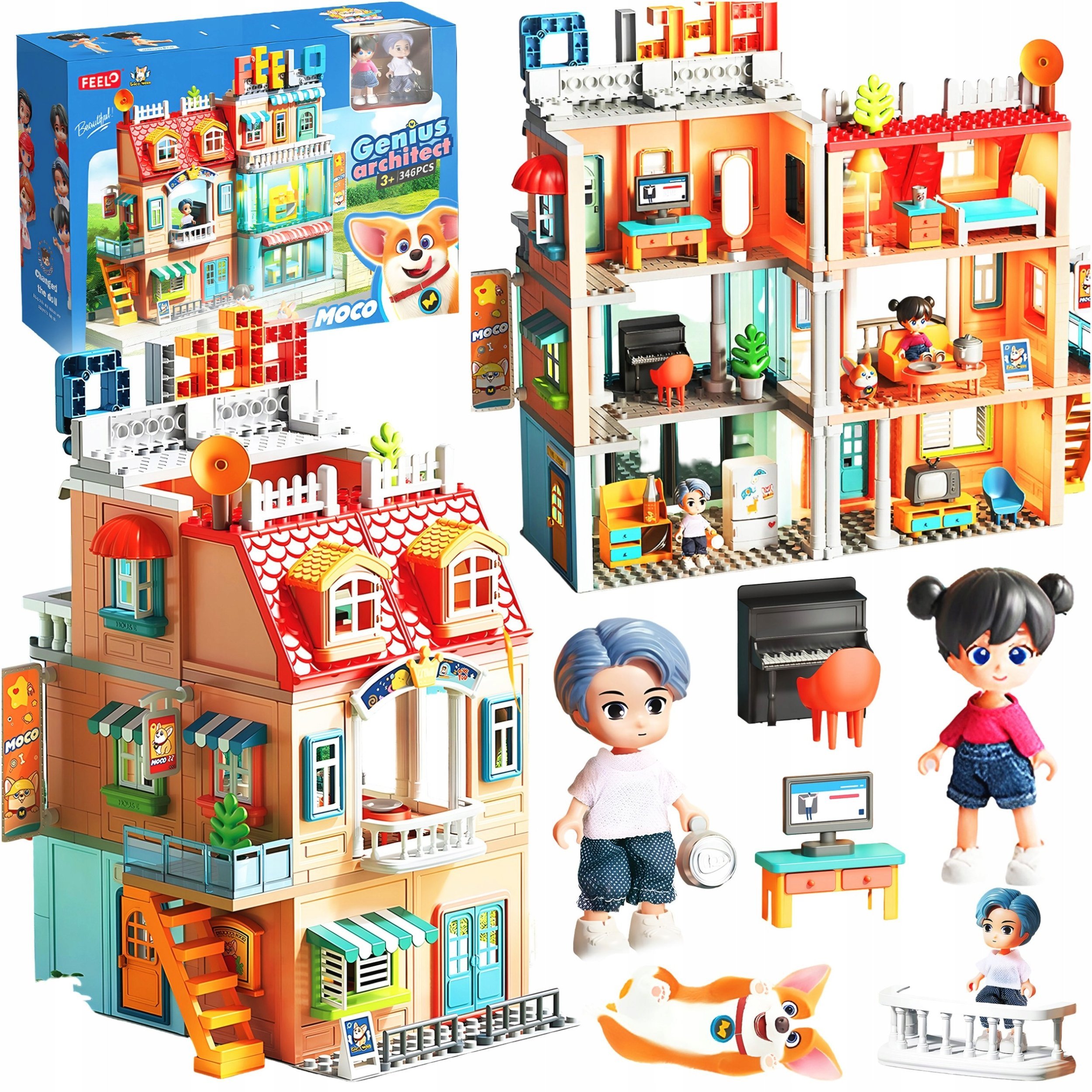 Klocki konstrukcyjne willa 346 elementÃ³w