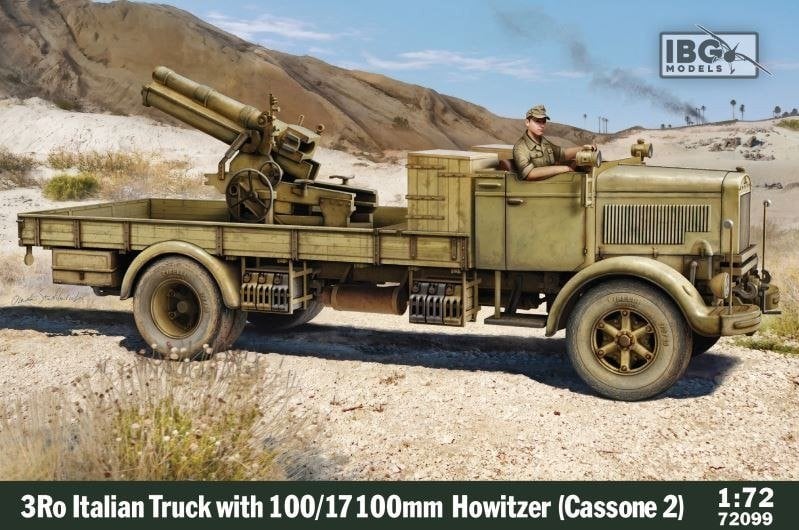 Model plastikowy 3Ro Italian Truck with 100/17 100mm Howitzer 1/72 Ibg