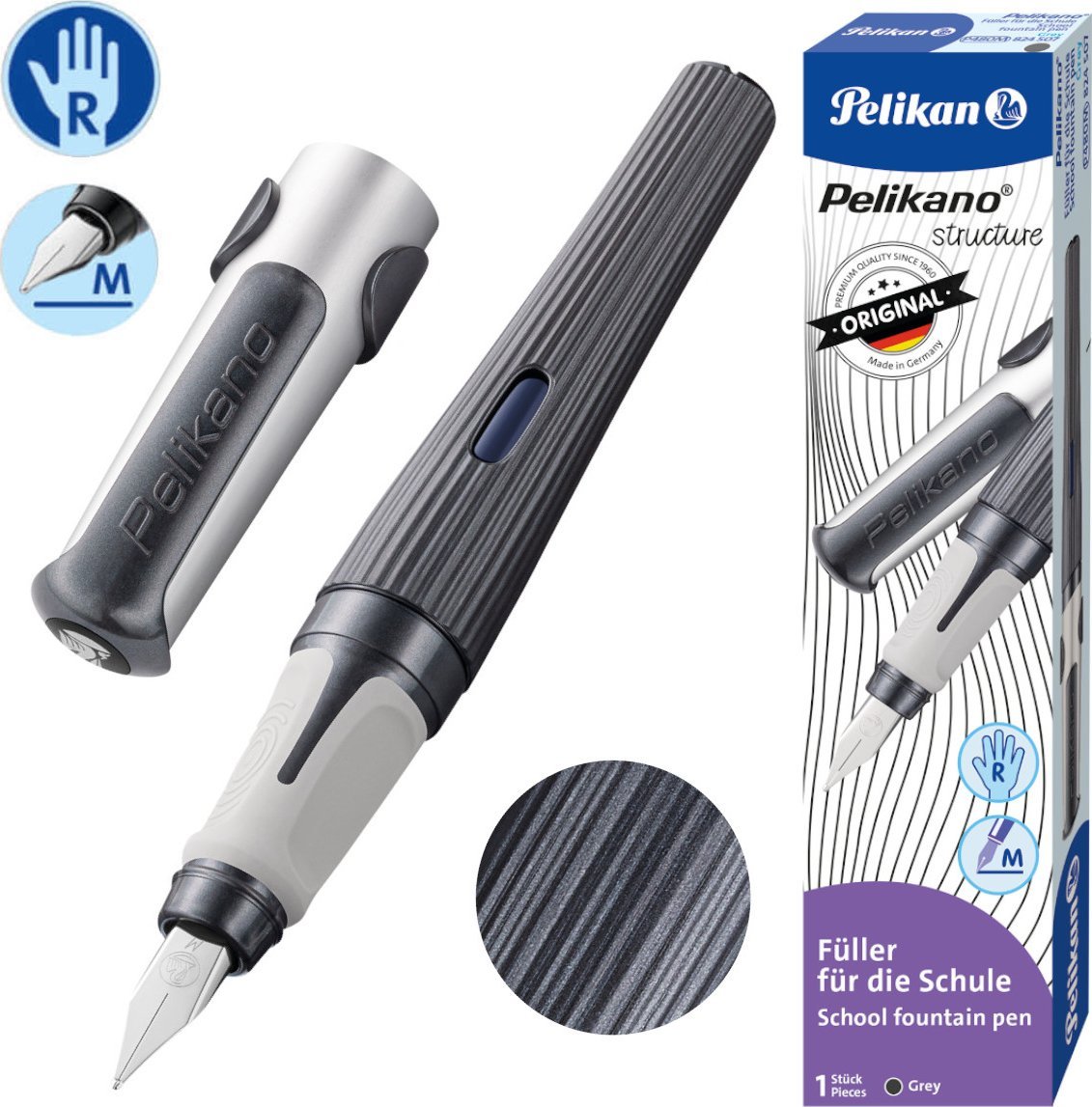 Pelikan Pióro wieczne praworęczne Pelikano Structure P480 Grey PELIKAN