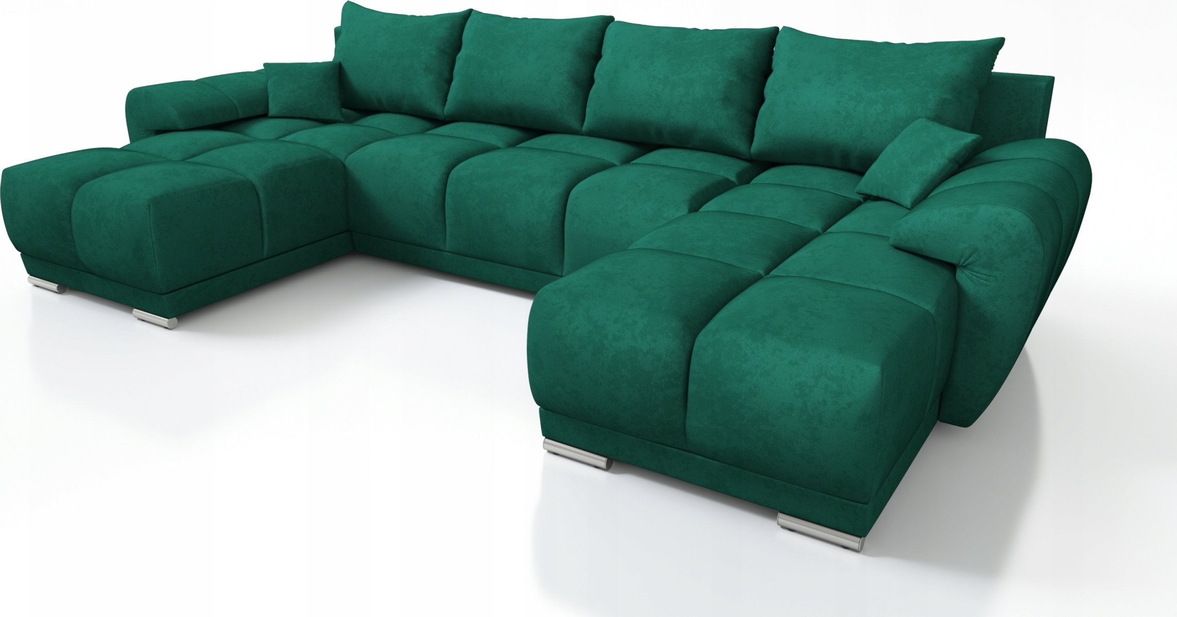 ZIELONY DUŻY NAROŻNIK ROZKŁADANY DO SALONU ROGÓWKA Z FUNKCJĄ SPANIA HONEY U