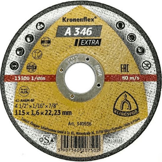 Klingspor tarczado cięcia metalu 115mm x 1,6mm x 22,2mm (340936)