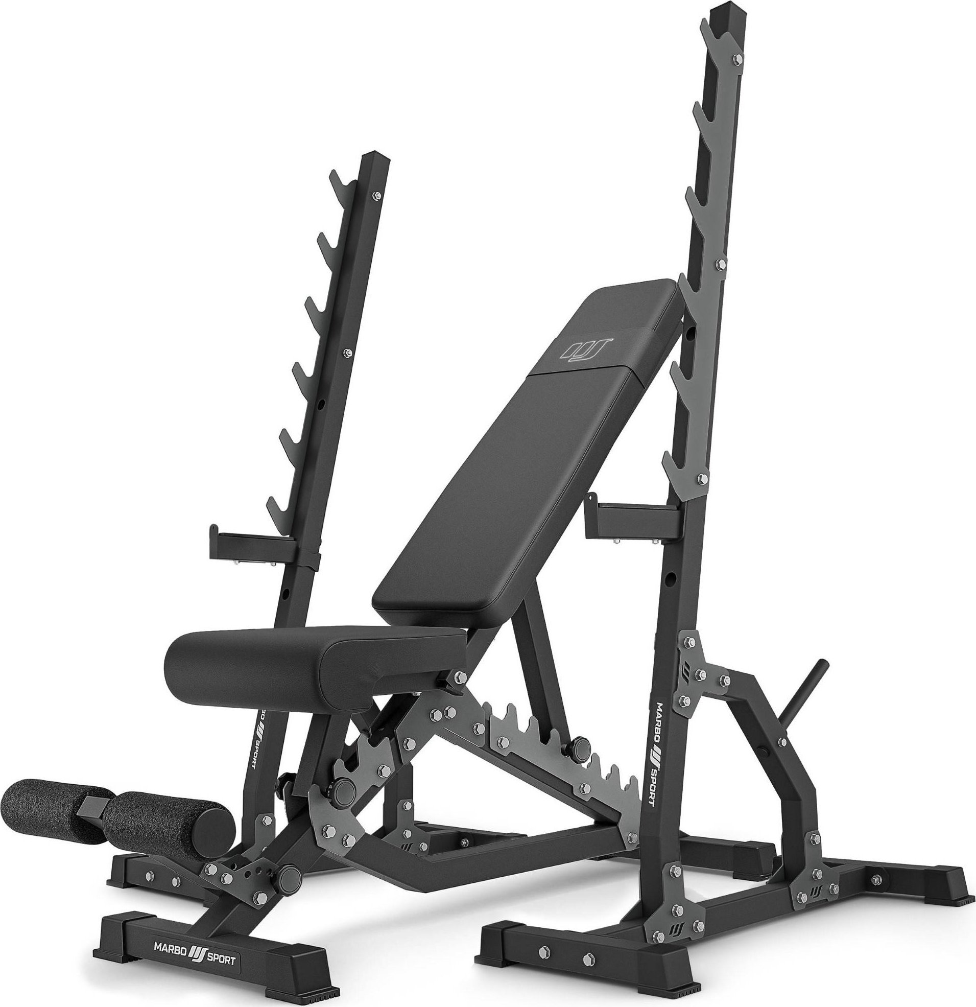 Zestaw MS24_2.0 | Ławka dwustronna + wielopoziomowe stojaki (2 sztuki) - Marbo Sport