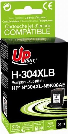 Tusz UPrint UPrint kompatybilny ink / tusz z N9K08AE, HP 304XL, black, 700s, 20ml, H-304XLB, dla HP DeskJet 2620,2630,2632,2633,3720,3730,3732