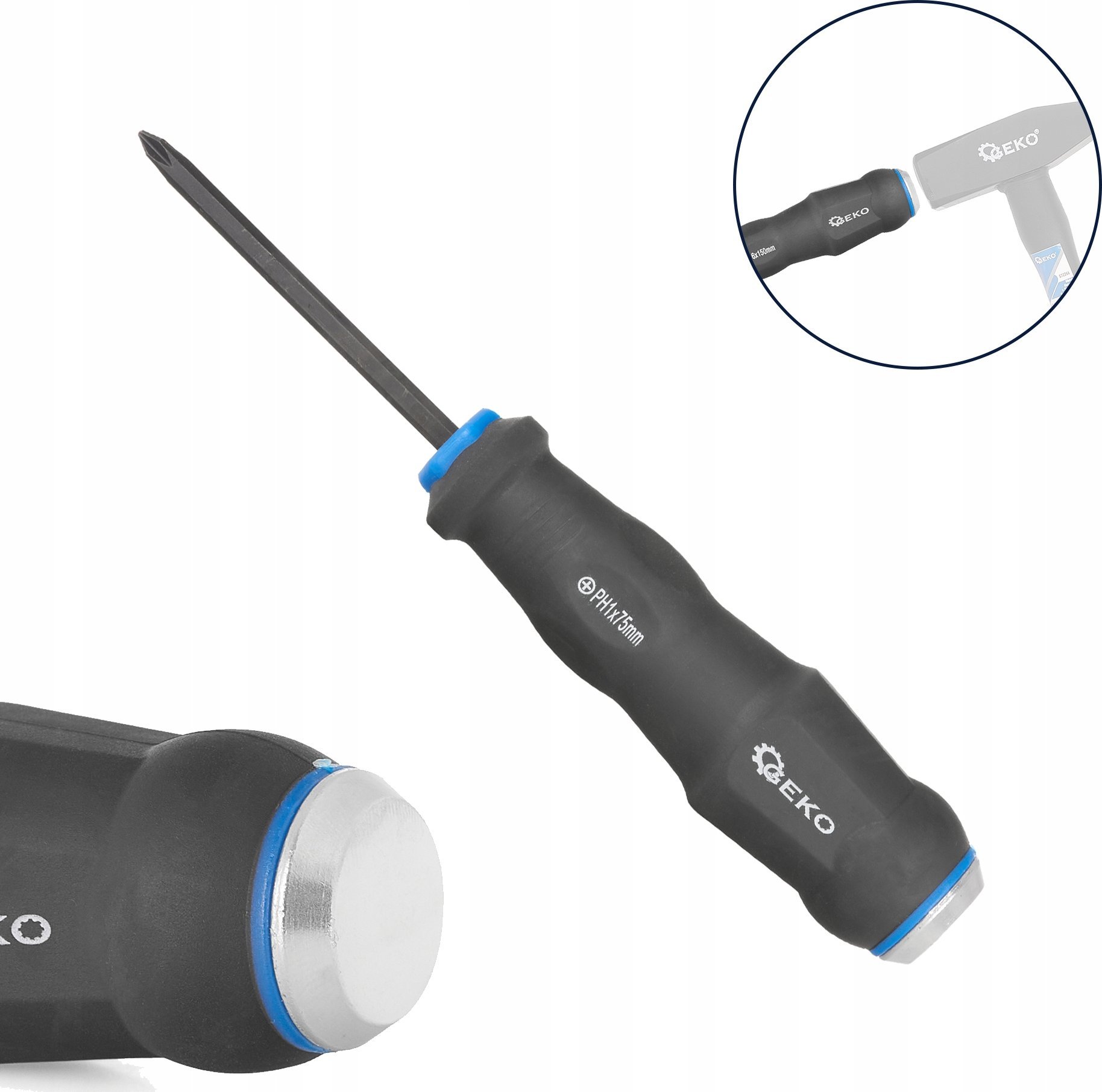 Geko Wkrętak krzyżakowy do pobijania ph 1x75mm CrV (12/120)