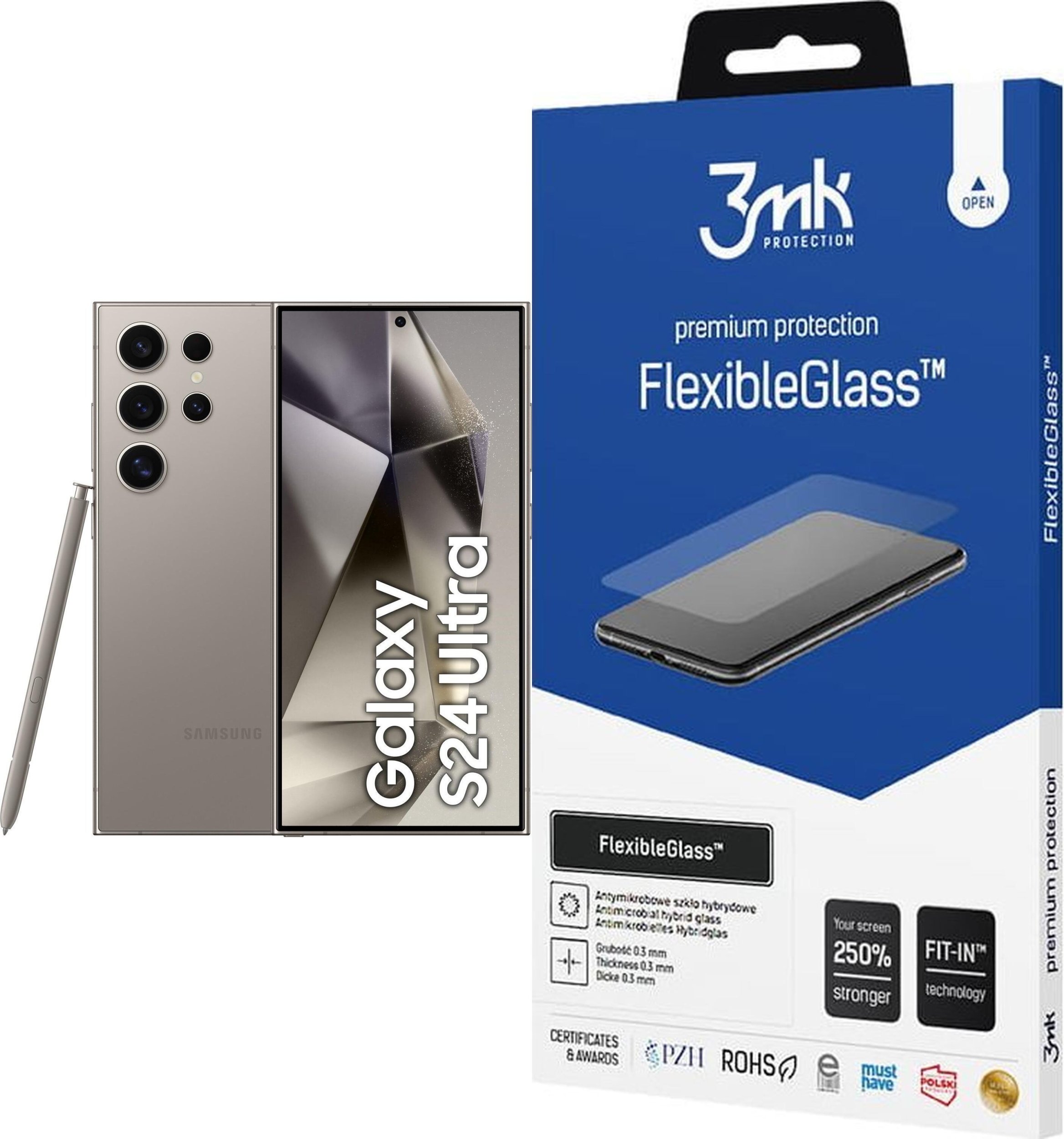 Smartfon Samsung Galaxy S24 Ultra 5G 12/256GB Szary (SM-S928BZTGEUE) + FlexibleGlass