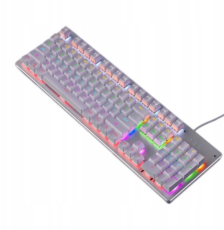 BIAŁA KLAWIATURA MECHANICZNA GAMINGOWA RGB LED