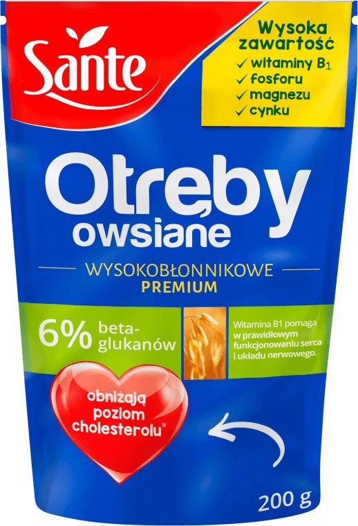 Sante Sante Otręby owsiane wysokobłonnikowe premium 200 g