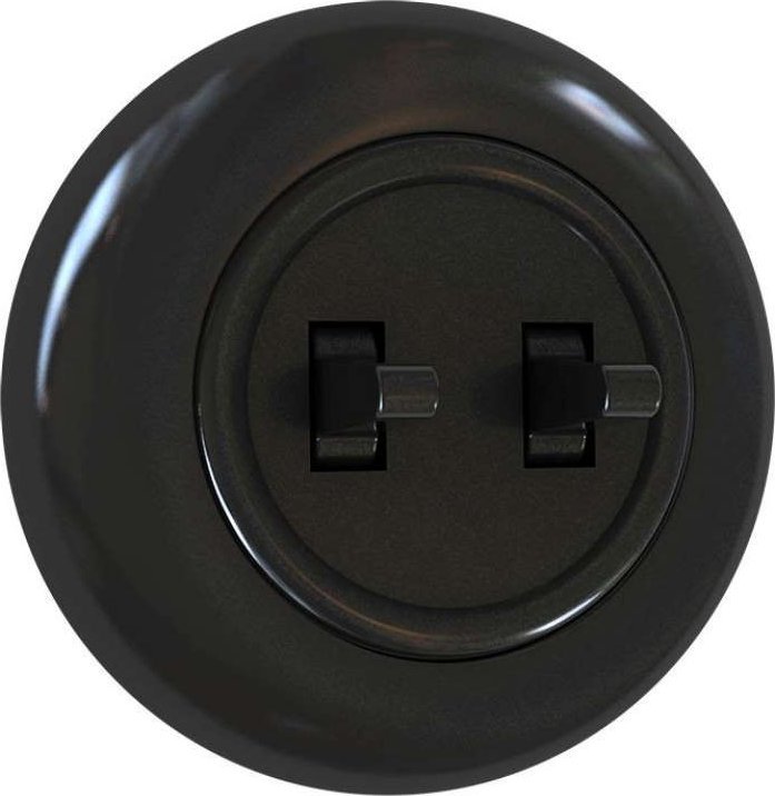 Electromalt Electromalt Włącznik schodowy podwójny ramka czerń