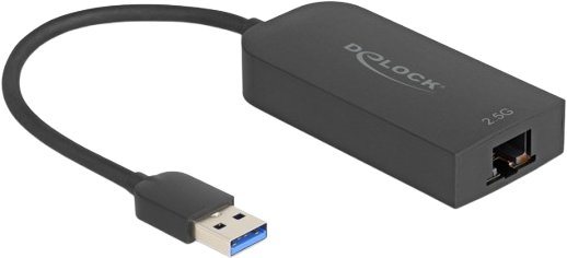 Delock przejściówka do kabli USB 5 Gbps Type-A 2,5 Gigabitowy LAN RJ45 Czarny